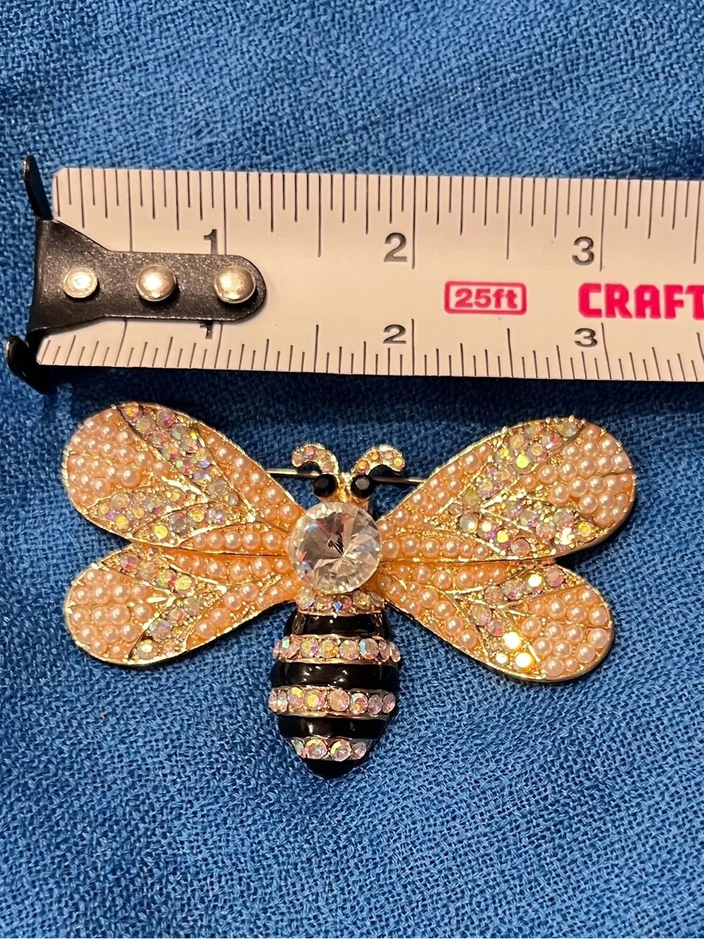 Gold-Tone Crystal Bee Brooch